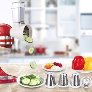 KitchenAid salad maker and cheese grater attachment by Airpro in blue