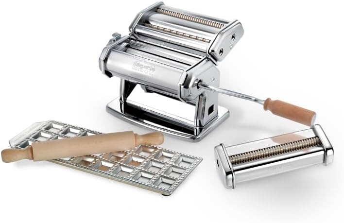 Complete pasta maker set made in Italy for fresh noodles and ravioli at home