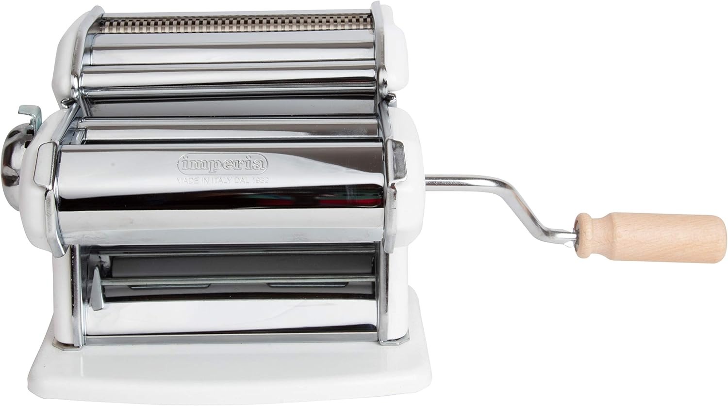 Imperia Pastapresto electric pasta maker with durable Italian design and adjustable rollers