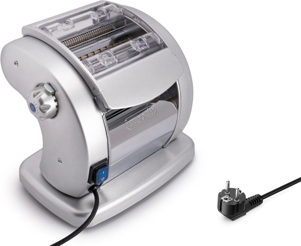 Imperia Pastapresto electric pasta maker with motor and adjustable rollers for fresh homemade pasta