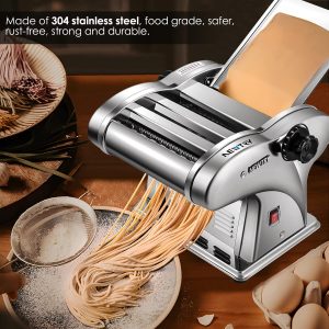 NEWTRY Electric Pasta Maker – Durable stainless steel noodle machine with adjustable thickness for versatile homemade pasta making
