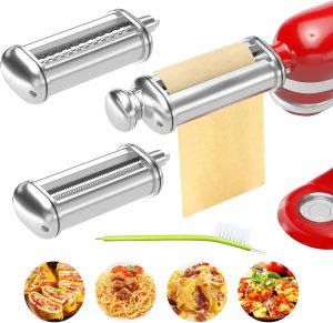 ZACME 3-Piece Pasta Maker Attachment Set for KitchenAid Stand Mixers