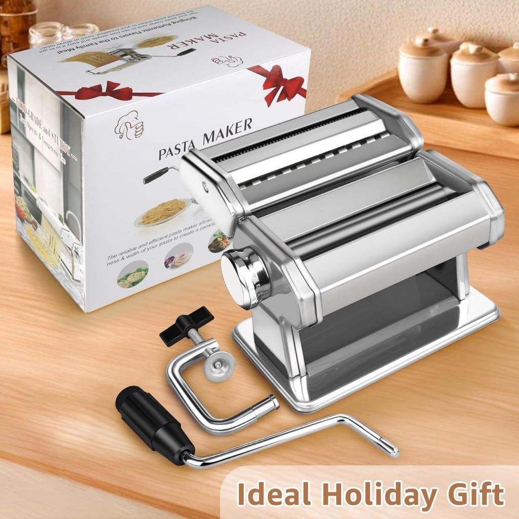 AceChef pasta roller and cutter stainless steel machine for fresh homemade pasta