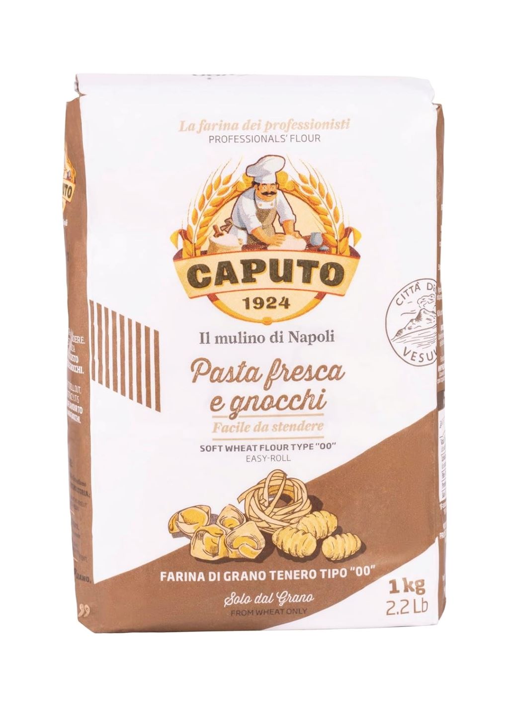 Antimo Caputo 00 flour bag for fresh pasta and gnocchi, 2.2 lb