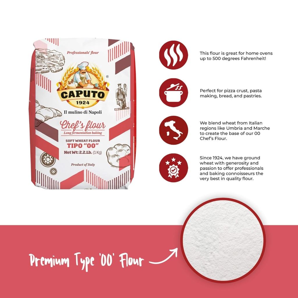 Italian double zero flour by Antico Molino Caputo for baking and pasta