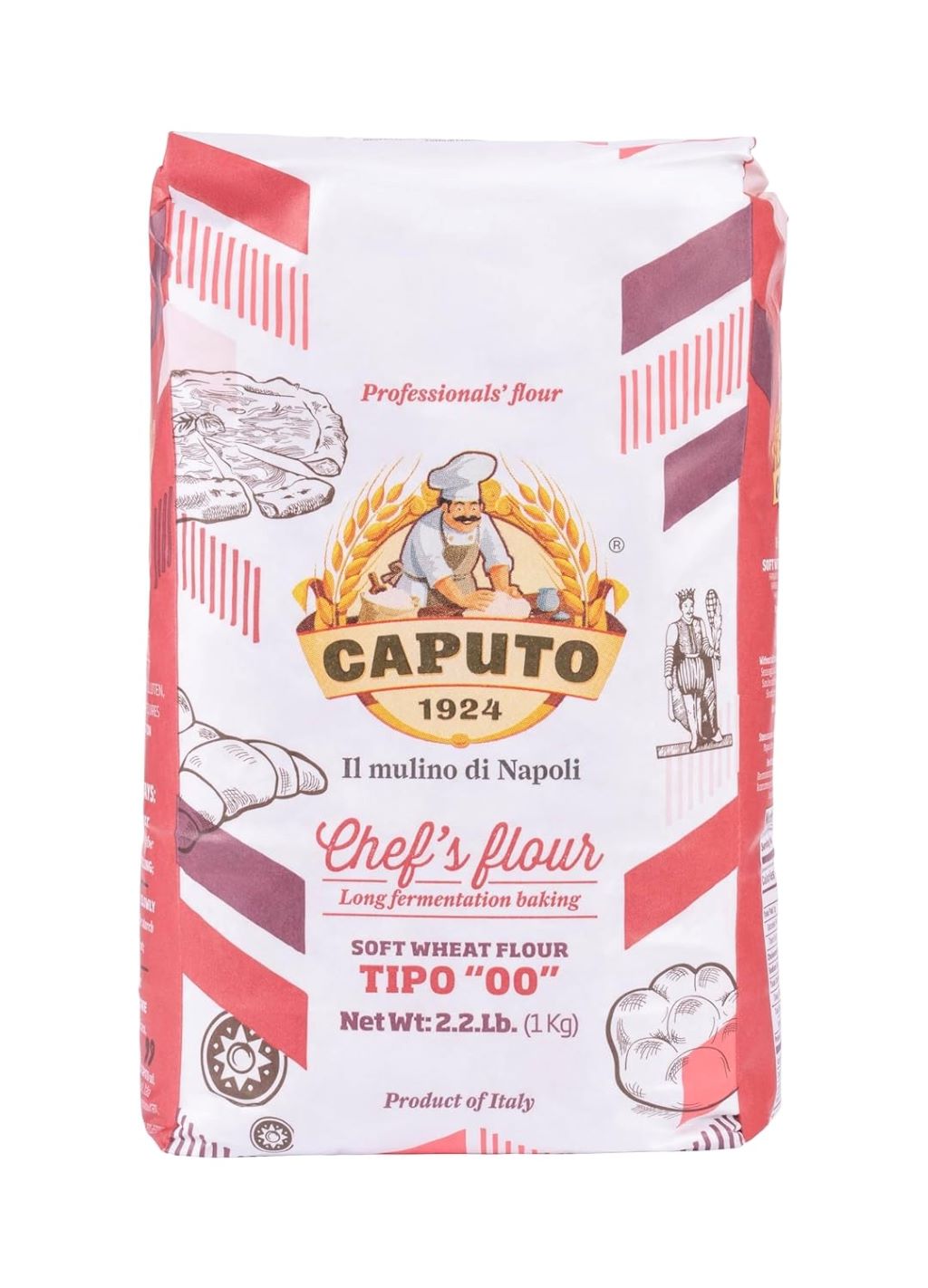2-pack of Caputo 00 soft wheat flour for homemade pizza and bread