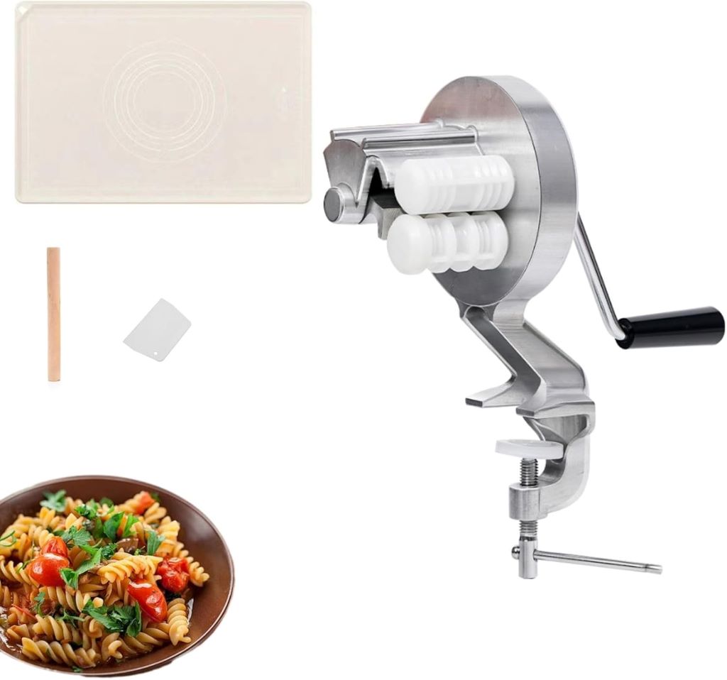 Bangminda 4-piece cavatelli pasta set with rolling pin, mat, and scraper for homemade pasta.