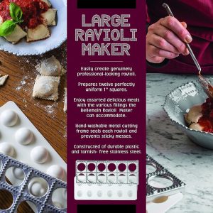 Ravioli and dumpling making with Bellemain 12-piece pasta press set