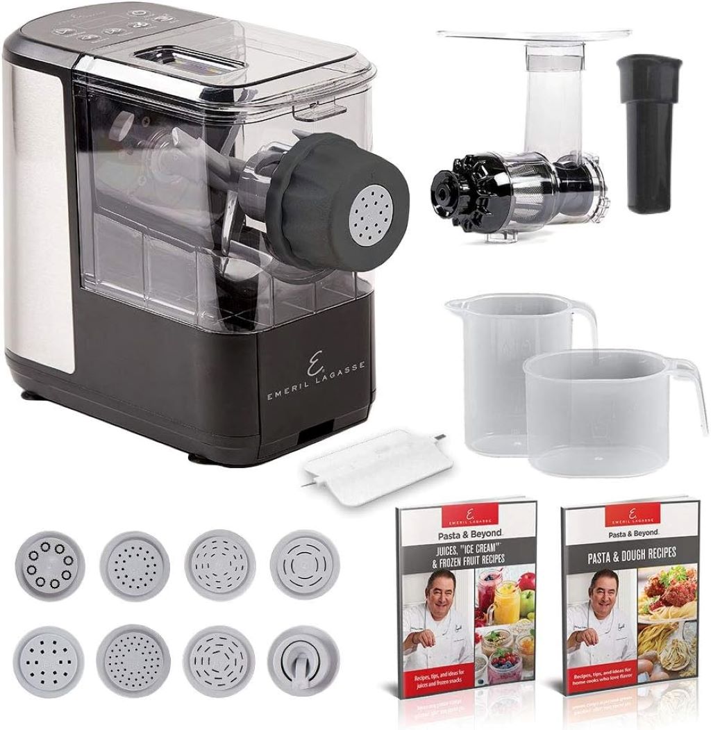 Emeril Lagasse Pasta & Beyond automatic pasta maker with 8 shaping discs