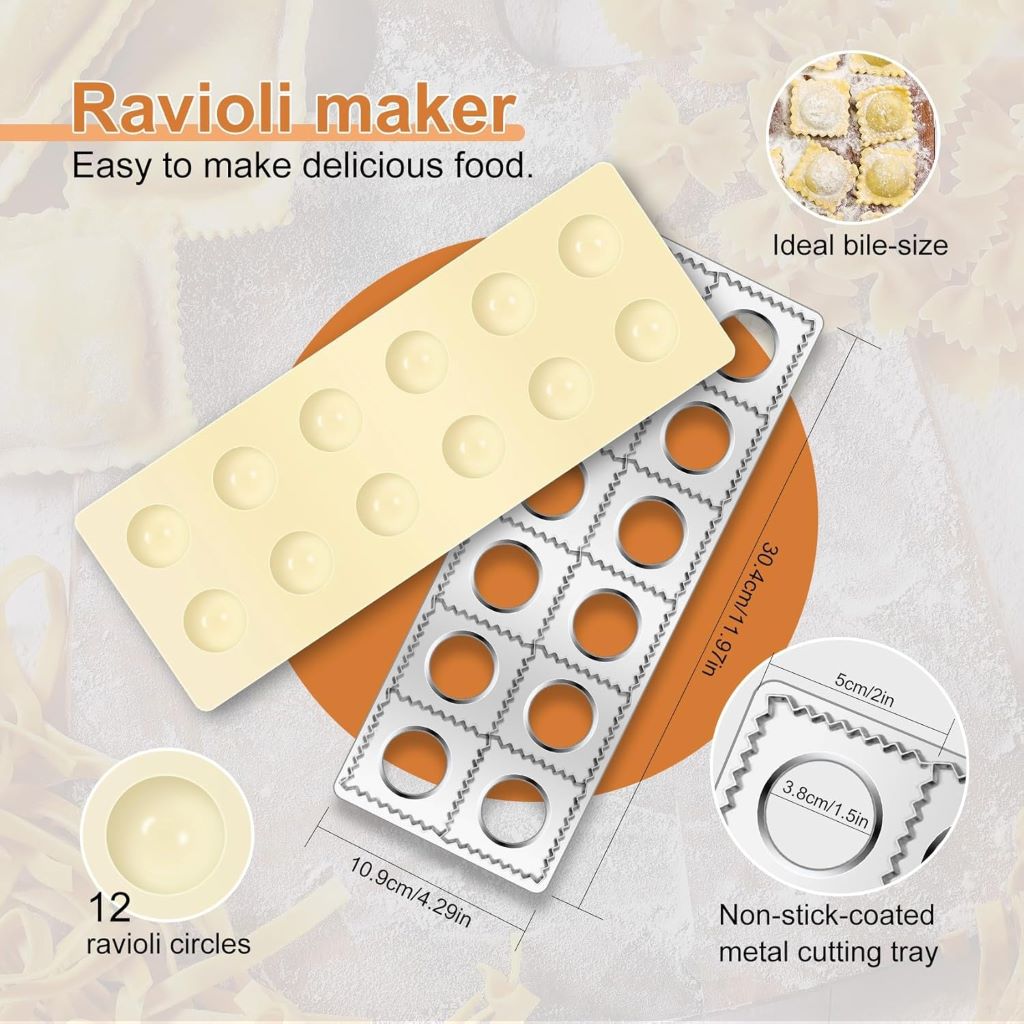 Complete pasta making kit including wooden roller and accessories