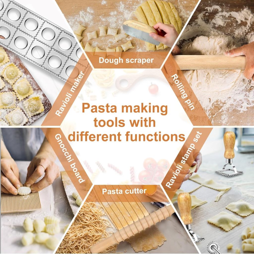 Homemade pasta tools set by MACIFECI with 12 essential pieces