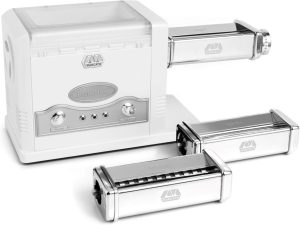 MARCATO Electric Pasta Maker with multiple attachments for lasagna, fettuccine, and tagliolini.