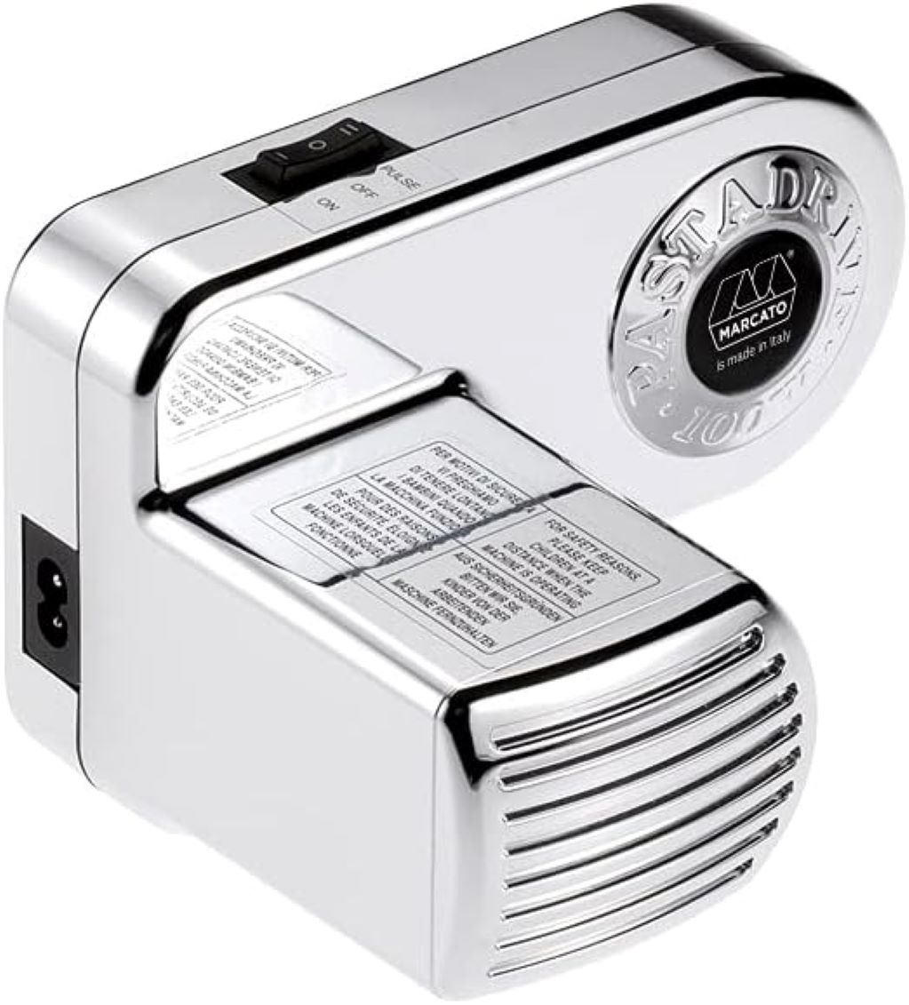 MARCATO Electric Pasta Machine in chrome steel, compatible with Atlas and Ampia pasta rollers.