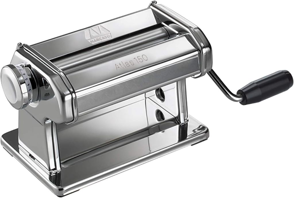 150mm Marcato Atlas 8340 pasta machine for rolling dough by hand, made in Italy.