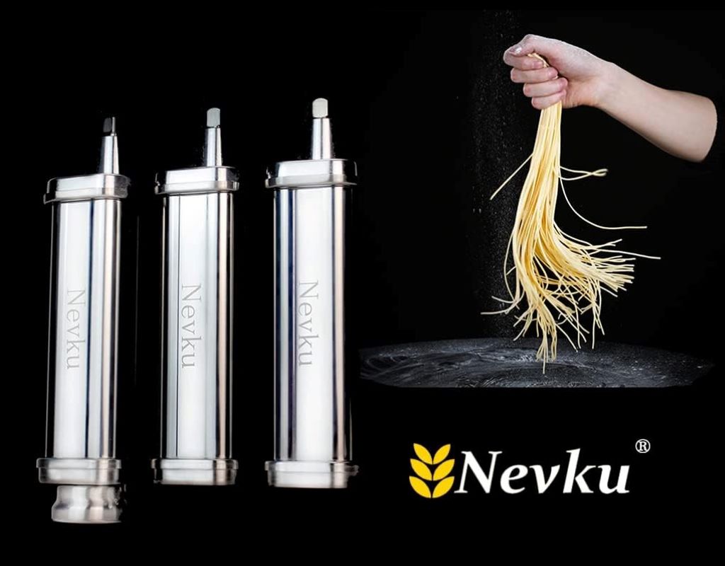 Complete Nevku pasta roller and cutter set for KitchenAid stand mixer