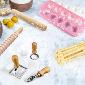 Complete OARSE pasta tool set including rolling pin, cutter, and drying rack for homemade pasta