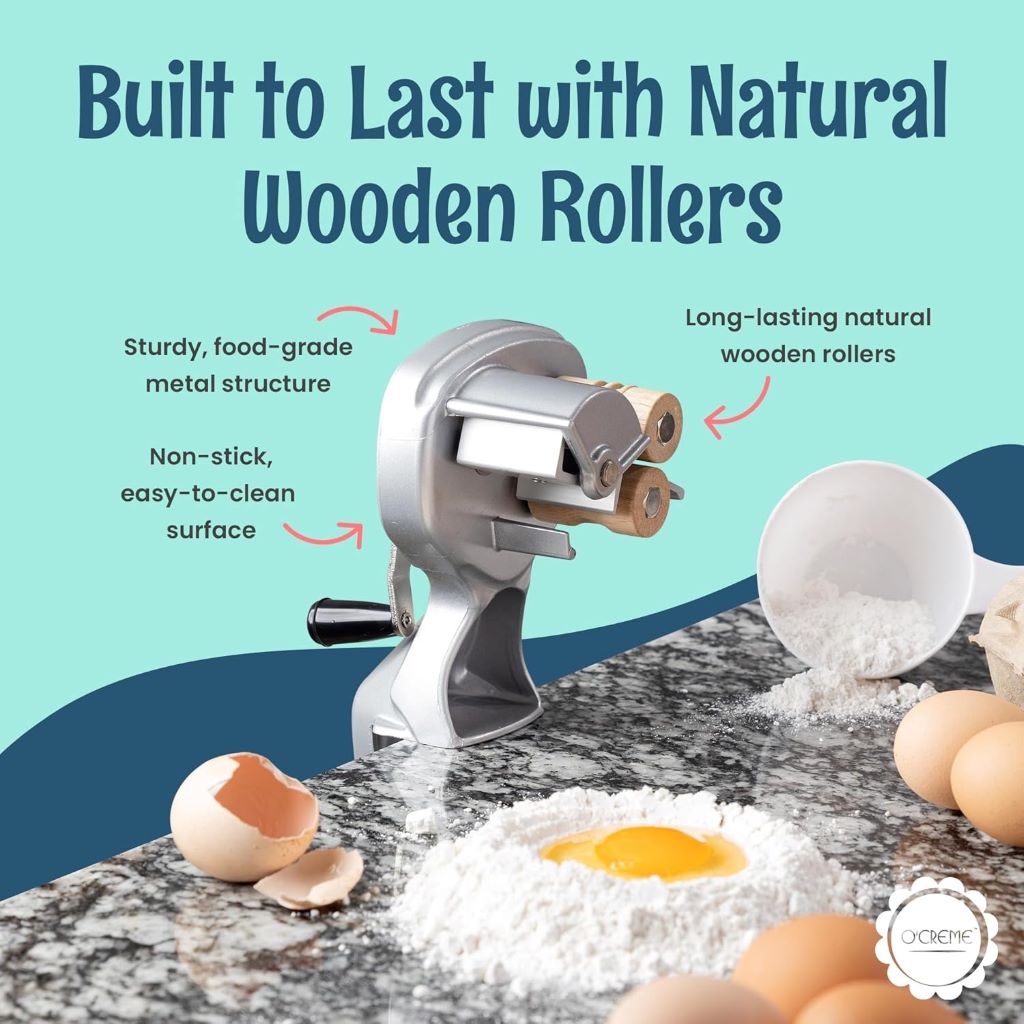 Precise Italian pasta maker by O'Creme, ideal for clean, perfect cuts