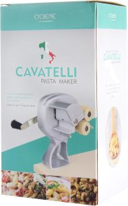 Precision Italian pasta roller by O'Creme for perfect cavatelli and gnocchi.