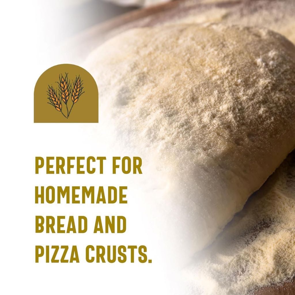 Vacuum-packed ONE IN A MILL Semolina Flour, perfect for making pizza dough, pasta, bread, and more.