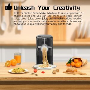 Automatic PHITTIS pasta machine making fresh noodles easily with included accessories