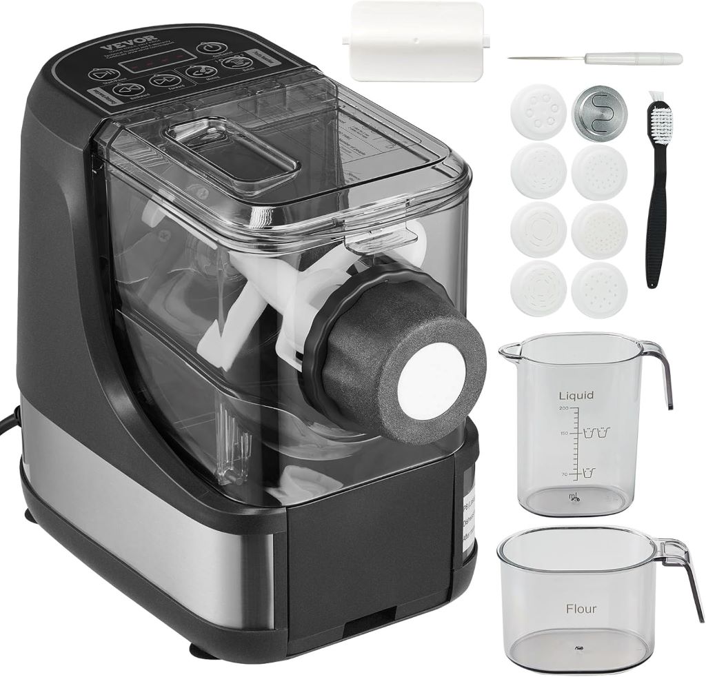 VEVOR Electric Pasta Maker making homemade pasta in 8 shapes