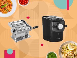 Marcato and Philips pasta makers side by side for comparison.