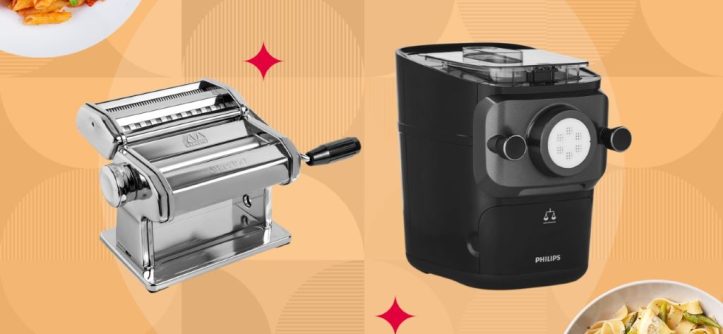 Marcato and Philips pasta makers side by side for comparison.