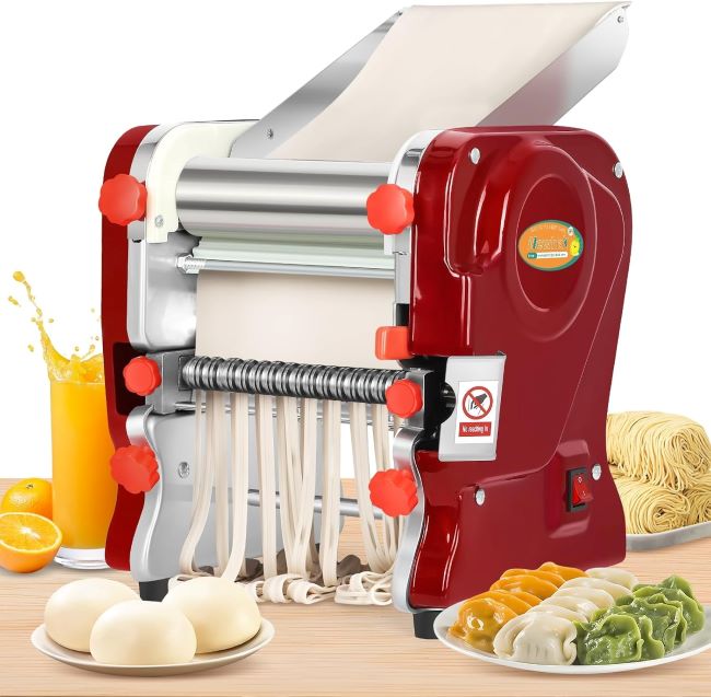 Newhai 550W stainless steel automatic pasta maker with dual 2mm/6mm blade