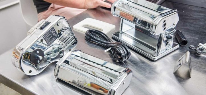 Automatic pasta machine preparing fresh noodles with ease.