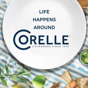 Eco-friendly, durable Corelle Versa bowls for pasta, salad, and more, neatly stackable for easy storage.
