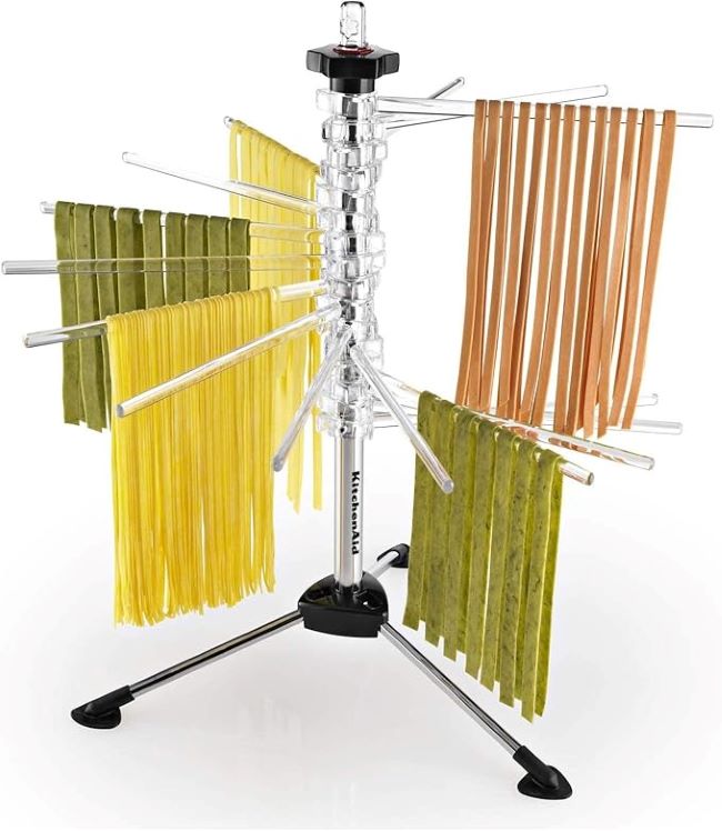 KitchenAid KPDR pasta drying rack holding fresh pasta strands