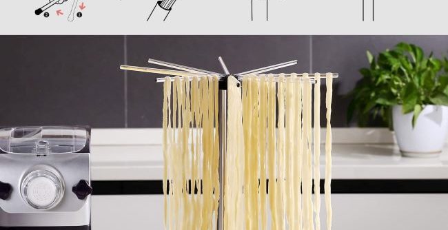 Compact and durable KitchenDAO pasta hanger for noodles and spaghetti, supports up to 6 lbs.