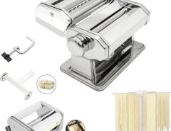 MZTOGR 2-in-1 Pasta and Noodle Maker with attachments and drying rack for homemade meals.