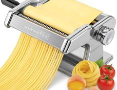 ISILER 2-in-1 Pasta Maker with adjustable rollers and cutter for fresh noodles and dumpling skins.