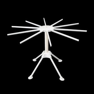 Foldable white pasta drying stand for homemade noodles