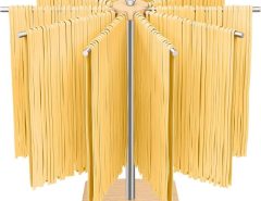 STWWO pasta drying rack with detachable stainless steel arms for homemade pasta