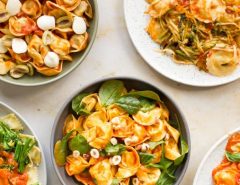 Assortment of global pasta dishes showcasing different cultural styles and flavors.