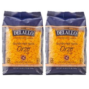 DeLallo 12 oz gluten free orzo pasta bag – all natural, kosher, non-GMO