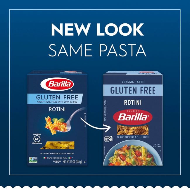 Barilla gluten-free rotini pasta vegan corn and rice blend box