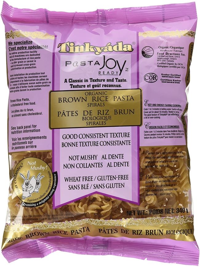 Tinkyada organic brown rice spiral pasta gluten-free pack