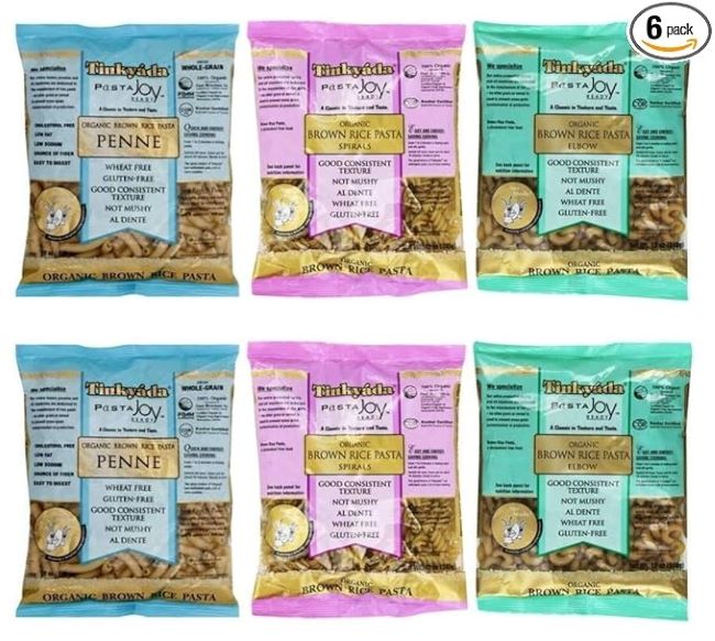 Tinkyada gluten-free brown rice pasta variety bundle elbow, penne and spirals