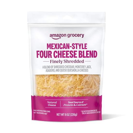 Amazon Grocery Mexican Style Four Cheese Blend, 8 oz