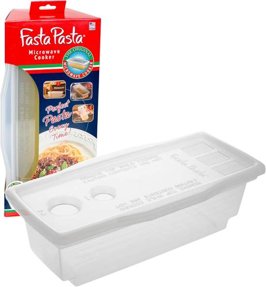 Fasta Pasta The Original Microwave Cooker with Lid and Built in Strainer