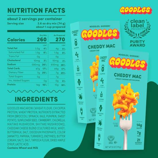 Goodles Cheddy Mac Creamy Cheddar and Macaroni Pasta, 6 oz