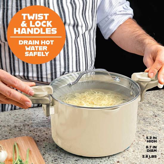 Gotham Steel 5 Quart Ceramic Pot Cream