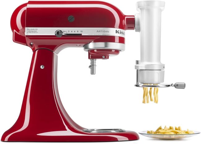 KitchenAid KSMPRA 3-piece pasta roller and cutter set for stand mixer making fresh pasta sheets and noodles at home
