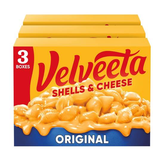 Velveeta Shells & Cheese Original Shell Pasta & Cheese Sauce, 3 ct Pack