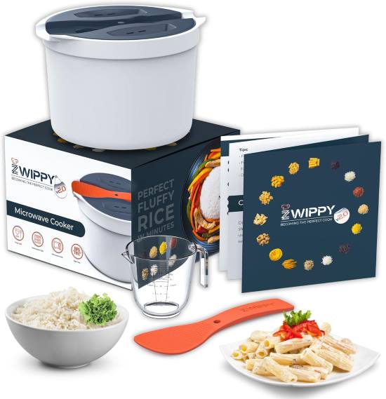 Zwippy Microwave Rice Cooker Steamer and Pasta Cooker