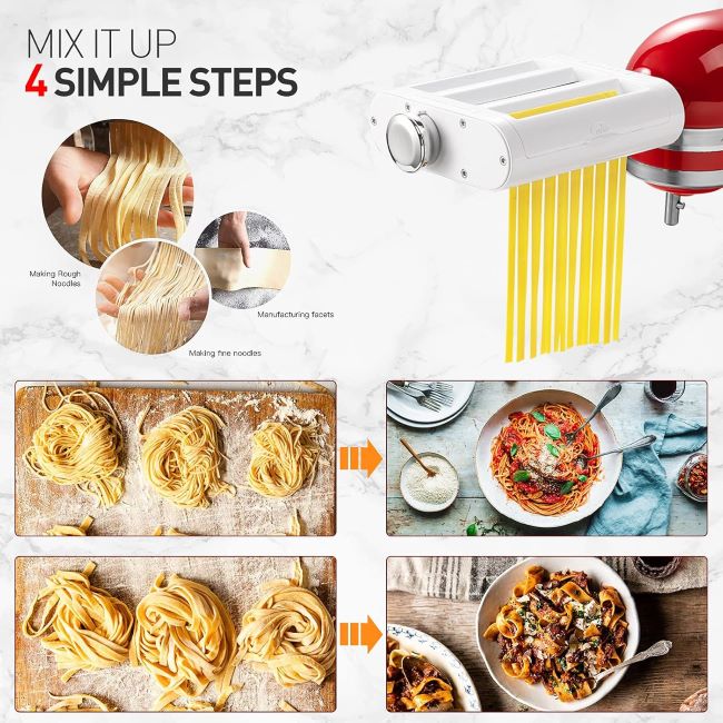 Antree Pasta Maker Attachment with pasta roller and cutters for fresh homemade pasta