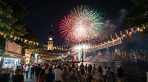 Hoboken Italian Festival 2026 fireworks over Sinatra Park waterfront